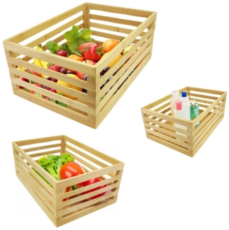 hausleben Aufbewahrungsbox Holzboxen zur Aufbewahrung 3er Set Küche, Bad, Wohnen (1 St), Dekorative Ordnungshelfer mit natürlicher Eleganz