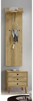 Garderoben-Set >Anacortes< (2-teilig) Paneel + Kommode, in Eiche - 42x180x35 (BxHxT)