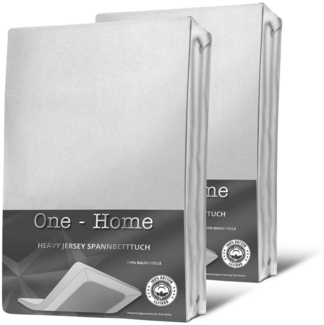 One Home Spannbettlaken Heavy, Jersey, Gummizug: rundum, (2 Stück), Double Pack für Topper, erhöhtes Flächengewicht