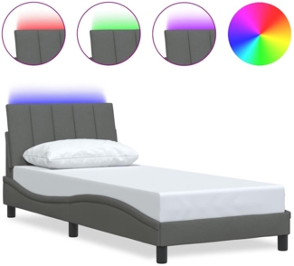 vidaXL Bettgestell ohne Matratze "Hanko" Dunkelgrau 80x200 cm Stoff 3310420