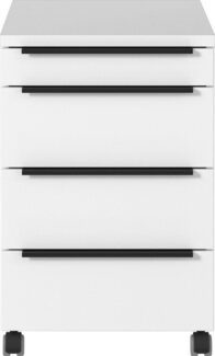 GERMANIA Rollcontainer Mailand, mit 4 Schubladen, optional mit Schubladendämpfung, Utensilienfach, 42x63 cm, Made in Germany