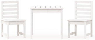 vidaXL 3-tlg. Garten-Bistro-Set Weiß Massivholz Kiefer 3154672