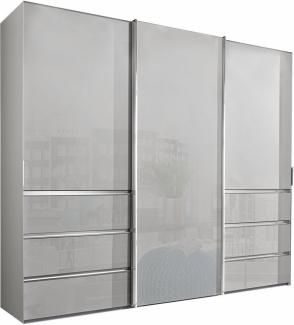 WIEMANN Schwebetürenschrank Malibu, stilvolles Design, Made in Germany mit Glasfront, in verschiedenen Breiten, Schubladen mit Selbsteinzug