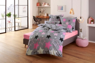 my home Bettwäsche Dreamer in Gr. 135x200 oder 155x220 cm, ideal für Weihnachten, Microfaser-Fleece, 2 teilig, Fleece kuschelig warm im Winter, Weihnachtsbettwäsche, Winter