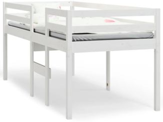 vidaXL Hochbett Weiß 75x190 cm Massivholz Kiefer 821620