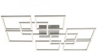 Licht-Erlebnisse Deckenleuchte HOTIK, LED fest integriert, LED Metall mit Dimmer Stahl 7600 lm Modern