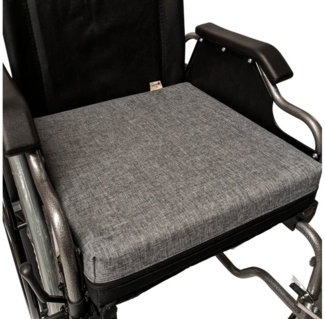 Seniori Sitzkissen SENIORI Rollstuhlkissen 42x42x8cm Antidekubitus Schaumstoffschicht, 3K. Grau