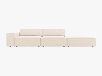 Micadoni Sofa Jodie 3-Sitzer Rechts Samt Bluvel Helles Beige