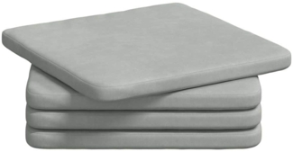 vidaXL Sitzkissen 4 pcs Hellgrau 40 x 40 x 3 cm Samt 42015206