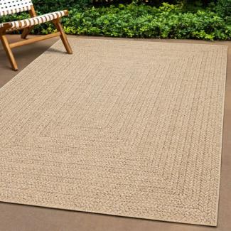 vidaXL Teppich 140x200 cm Jute-Optik Innen und Außen