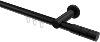 Innenlauf-Gardinenstangen-Set Platon Elanto 100 cm, 1-läufig, 20 mm Ø Schwarz