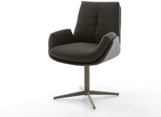 Drehstuhl Clea-Flex Materialmix Schwarz Fußkreuz Effektfinish Titan 360° drehbar