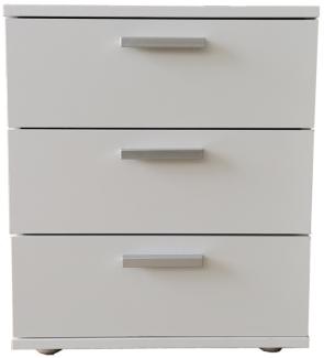 HTI-Living Nachtschrank Nachtkommode 3 Schubladen Nina Weiß (Stück, 1-St, 1 Nachtschrank) Nachtschrank Nachttisch