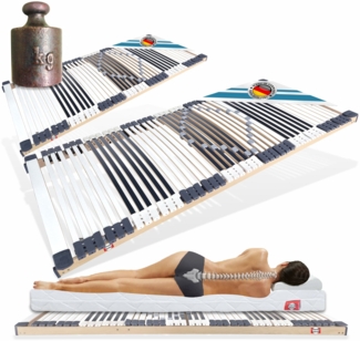 Matratzen Perfekt Set mit 2x44 Leisten Lattenrost starr 90x190 cm