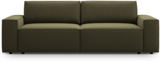 Micadoni Schlafsofa Jodie 3-Sitzer Samtstoff Grün