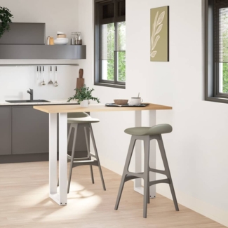 vidaXL Bartischbeine U-Form 2 Stk. Weiß 40x(100-101) cm Stahl 4013229