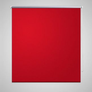 vidaXL Verdunklungsrollo Seitenzug Rollo Klemmrollo Klemmfix Kette, Rot, 100x175 cm