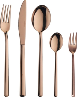 PINTINOX Besteck-Set Synthesis Treasure Bronze (30-tlg), 6 Personen, Edelstahl 18/10, Optik Bronze PVD Beschichtung
