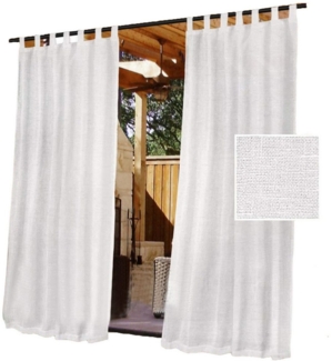 Kaket Outdoorgardine halbtransparente Leinenoptik mit abnehmbaren Schlaufen (2 St), leicht wasserabweisend, für Terrassentüren und Pavillons