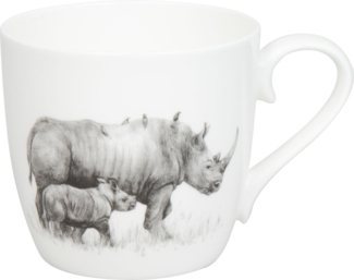 KÖNITZ 1120572955 Becher Amazing Animals - Nashörner 425 ml aus Bone China Porzellan