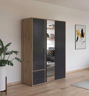 rauch Drehtürenschrank Voyager (in 3 verschiedenen Ausstattungen BASIC/CLASSIC/PREMIUM) mit modernen Griffen in Graumetallic, inkl. Schubkästen und Spiegel
