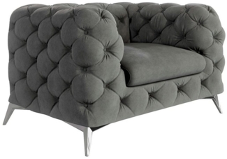 S-Style Möbel Chesterfield-Sessel Kalina mit silbernen Metall Füßen, mit Wellenfederung