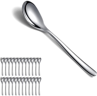 Teelöffel Set 24 Stück Edelstahl Kaffeelöffel Dessertlöffel 14cm Silber