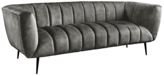 riess-ambiente Sofa NOBLESSE 225cm grau / schwarz, Einzelartikel 1 Teile, Wohnzimmer · Samt · Metall · 3-Sitzer · Federkern · Retro Design