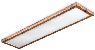 hofstein Deckenleuchte dimmbares Deckenpanel aus Metall/MDF in Schwarz/Holzoptik, LED wechselbar, 2700-6500 Kelvin, skandinavisches Design, mit Fernbedienung, 36 W, 380-3800 Lumen, CCT