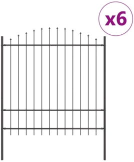 vidaXL Gartenzaun Grau 1020 x 175 cm Pulverbeschichteter Stahl 3360122