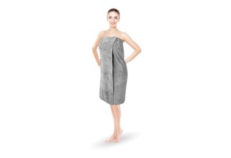 Bestlivings Saunatuch Damen 80x145 cm, (1-St), Sauna Kilt "Flauschig" Saunahandtuch mit Gummizug und Knopfverschluss