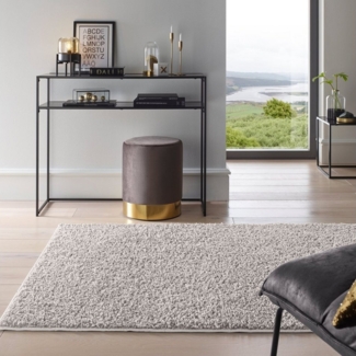 TaCa Home Langflor-Teppich Waschbarer Langflor-Teppich Rutschfest, rund, Höhe: 30 mm, Badematte Wohnzimmer Badezimmer Küche Flur, Grau - 120 cm rund