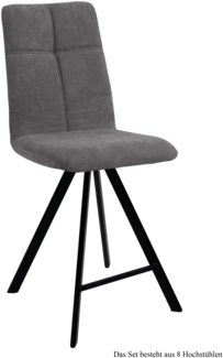Thekenstuhl (8er-Set) Deirdre 47 x 109 x 60 Schwarz/Grau
