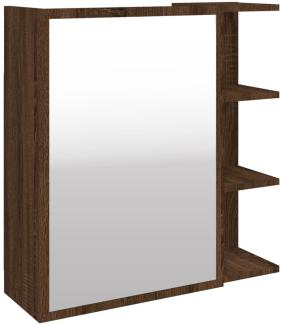 vidaXL Bad-Spiegelschrank Braun Eiche 62,5x20,5x64 cm Holzwerkstoff