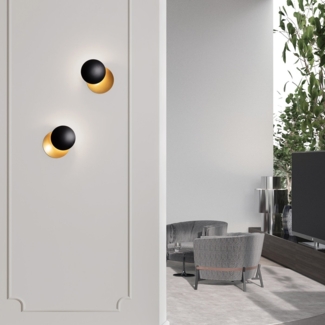 Nova Luce 9695247 SHELL LED Wandleuchte 3000K Schwarz Gold