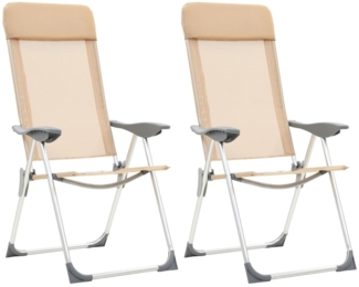 vidaXL Klappbare Campingstühle 2 Stk. Aluminium Creme 44306