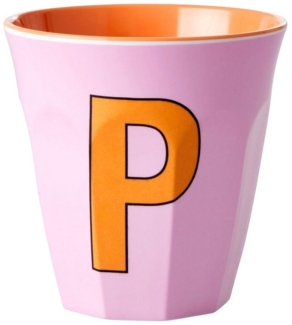 Rice Pink Print Melamin Becher Buchstabe P