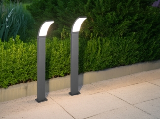 2er Set moderne LED Wegeleuchten aus Aluminium in Anthrazit, Höhe 100cm