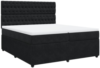vidaXL Boxspringbett mit Matratze Schwarz 200x200 cm Samt 3292438
