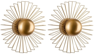 Vente-unique - Set 2 Wandleuchten – Draht-Design – Metall – Gold – T 18 x D 45 cm – ZYMA