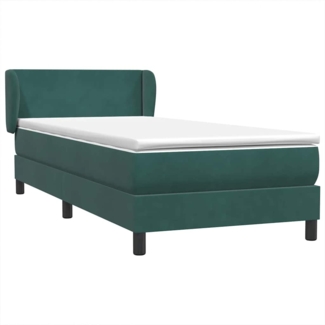 vidaXL Boxspringbett mit Matratze Dunkelgrün 100x210 cm Samt 3317352