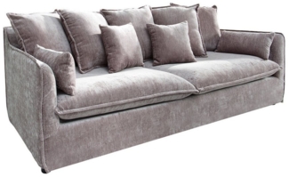 riess-ambiente 3-Sitzer HEAVEN 210cm taupe · Hussensofa inkl. Kissen und abnehmbaren Bezug, 1 Teile, Wohnzimmer-Couch · Samt-Bezug · Federkern-Polsterung · Landhausstil