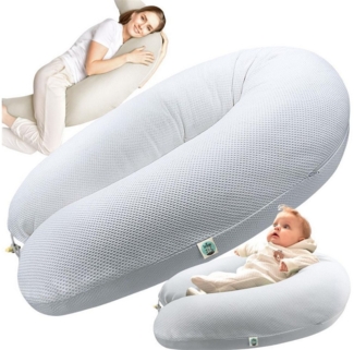 SEI Design Stillkissen Stillkissen XXL Mikroperlen Seitenschläferkissen 190x30 cm Ergonomisch, Schwangerschaftskissen mit Bezug, Schwangerschaftskissen mit Bezug, Babynest XXL ist als Bettschlange & Bettumrandung verwendbar