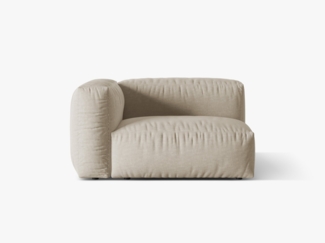 Micadoni Eckmodul Martina 1-Sitzer Strukturierter Stoff Helles Beige Links