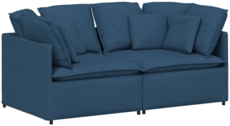 vidaXL Modulares Sofa mit Kissen Stoff Blau 3321244