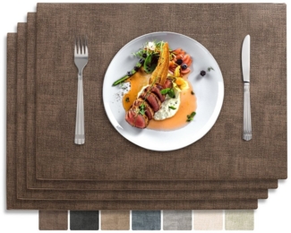 Vivi Idee Platzset Tischset Tischmatte Kunstleder, abwischbar wasserdicht Anti-Rutsch, Hitzebeständig beidseitig, 45 x 30 cm, 4er Set