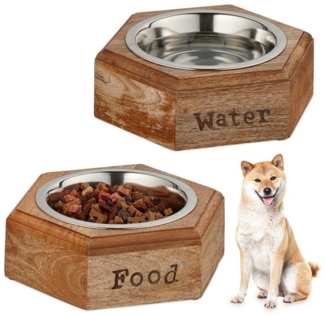 Hunde Napfset mit Holzhalterung 10047422