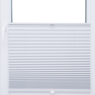 Thermo Black Out Plissee 45x100 cm weiss silber metallic 100% Verdunkelnd