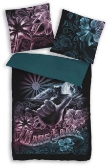 Träumschön Bettwäsche Premium Mako-Satin 135x200 oder 155x220 cm, Hang Loose, Mako-Satin, 2 teilig, mit Reißverschluss, luftig und leichte Sommerbettwäsche