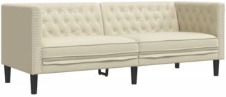 vidaXL Chesterfield-Sofa 3-Sitzer Creme Kunstleder 372667